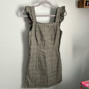 Plaid with houndstooth pattern mini dress. Size 2